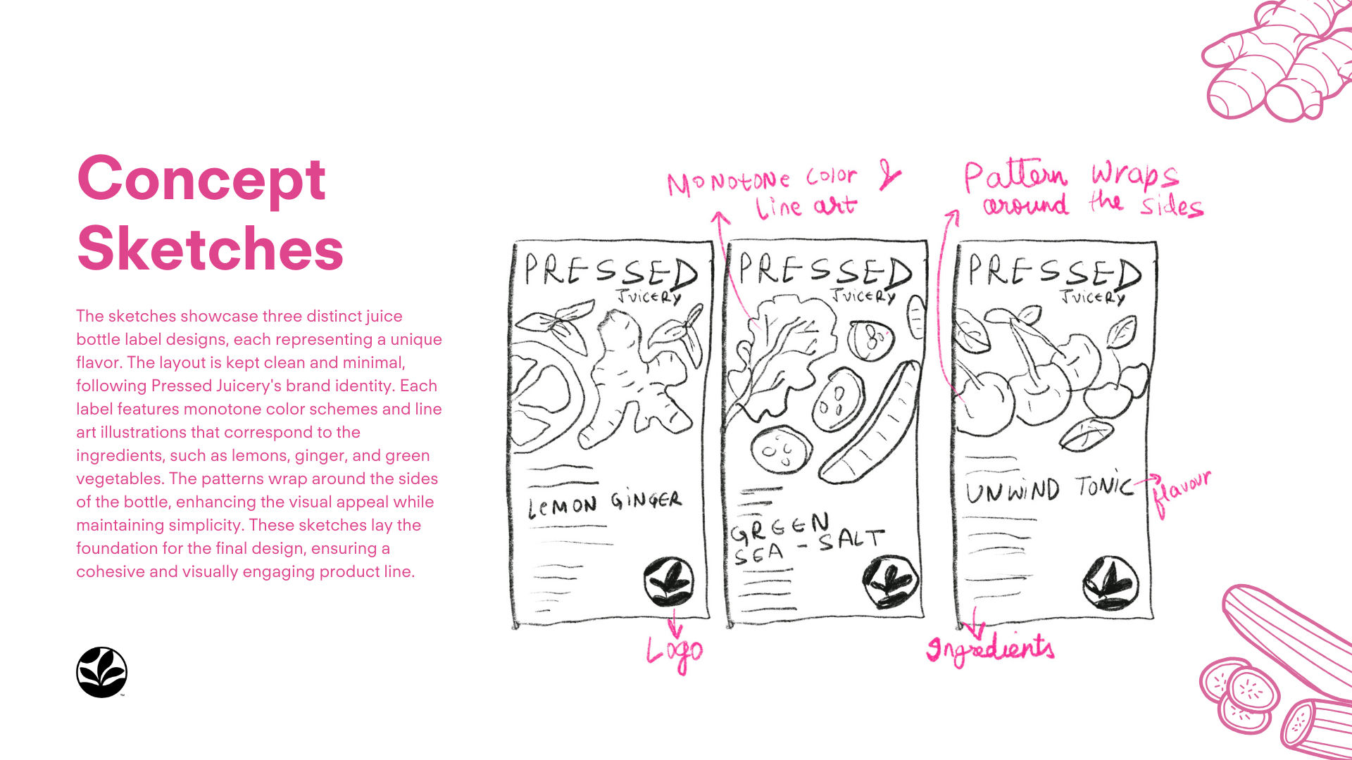 Concept sketches - label designs